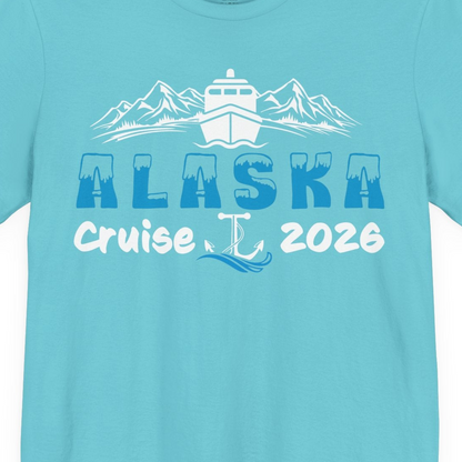 Alaska Cruise 2026 Shirt Premium T-Shirt – Turquoise – Alaska Cruise Shirts Close Up