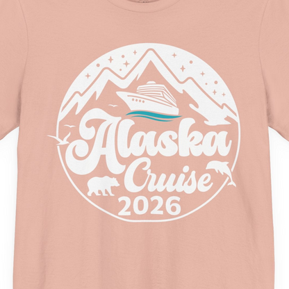 Alaska Cruise 2026 Shirt Premium T-Shirt – Peach – Alaska Cruise Shirts Close Up