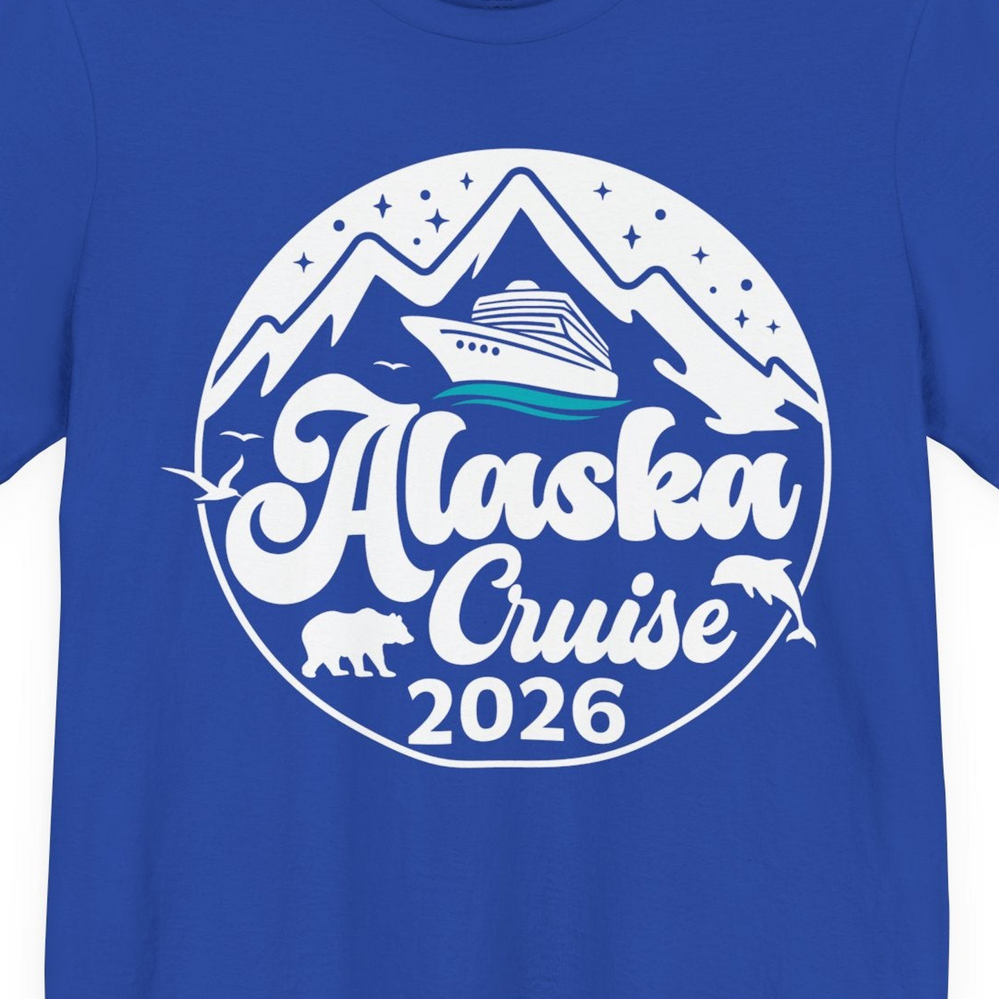 Alaska Cruise 2026 Shirt Premium T-Shirt – True Royal – Alaska Cruise Shirts Close Up