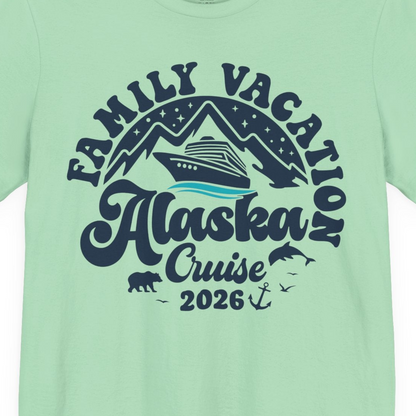 Alaska Family Cruise Shirt Premium T-Shirt – Mint – Alaska Cruise Shirts Close Up