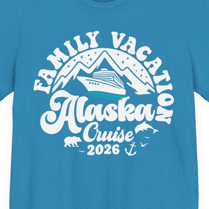 Alaska Family Cruise Shirt Premium T-Shirt – Aqua – Alaska Cruise Shirts Close Up