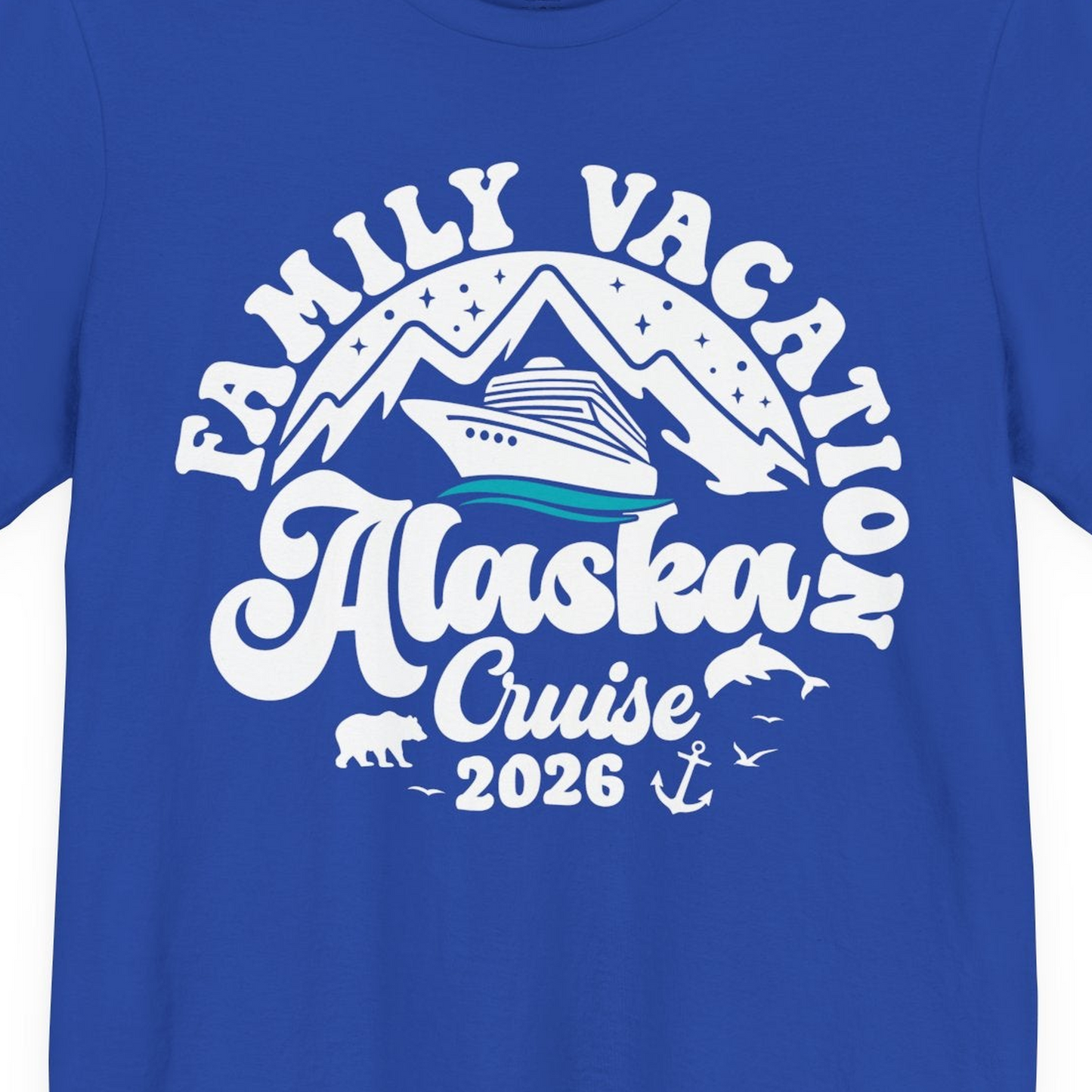 Alaska Family Cruise Shirt Premium T-Shirt – True Royal – Alaska Cruise Shirts Close Up