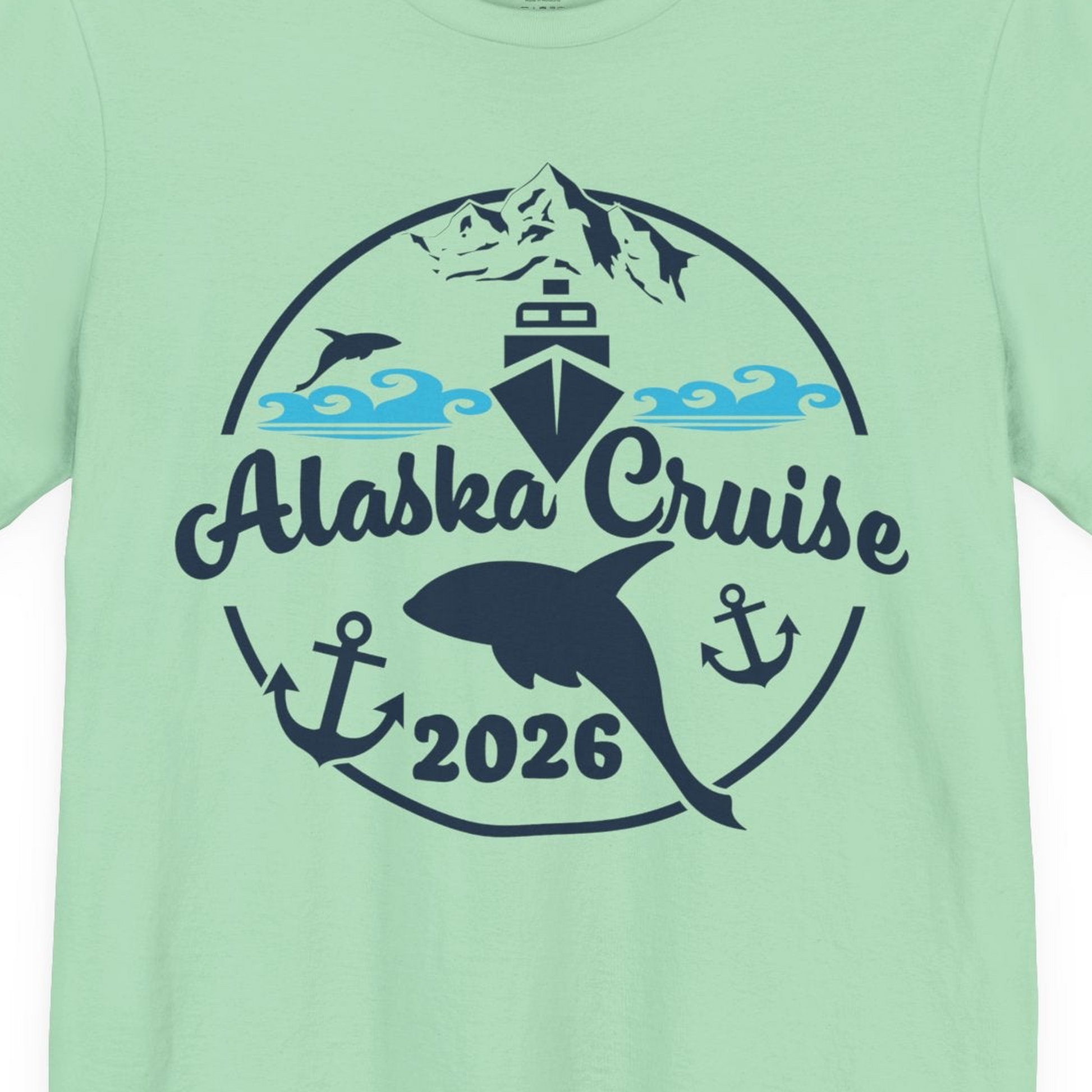 Alaska Cruise 2026 Shirt Premium T-Shirt – Mint – Alaska Cruise Shirts Close Up