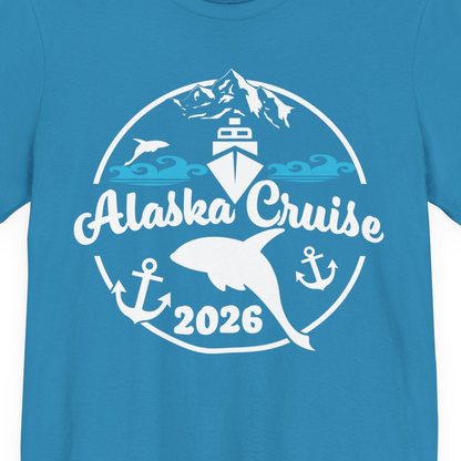 Alaska Cruise 2026 Shirt Premium T-Shirt – Aqua – Alaska Cruise Shirts Close Up