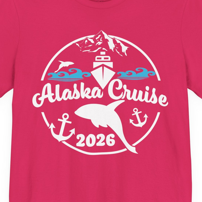 Alaska Cruise 2026 Shirt Premium T-Shirt – Fuchsia – Alaska Cruise Shirts Close Up