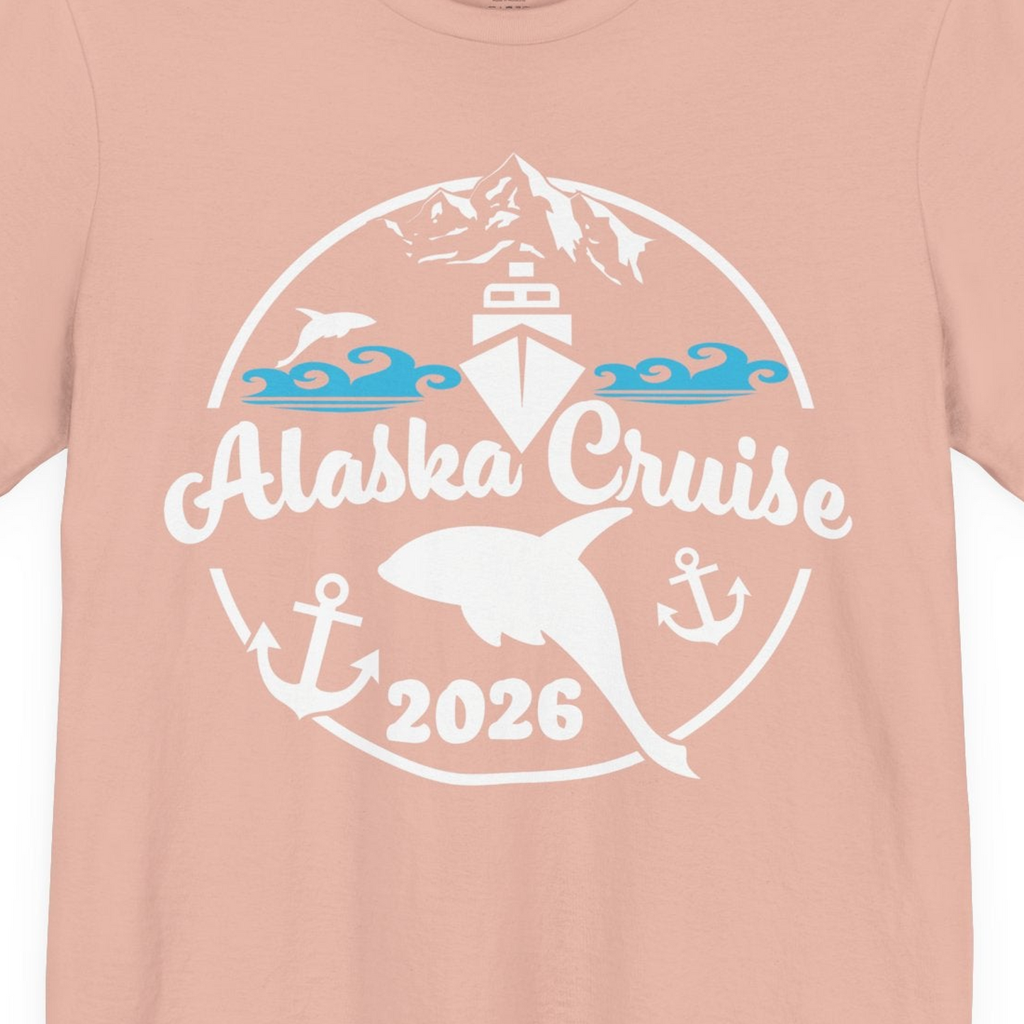 Alaska Cruise 2026 Shirt Premium T-Shirt – Peach – Alaska Cruise Shirts Close Up