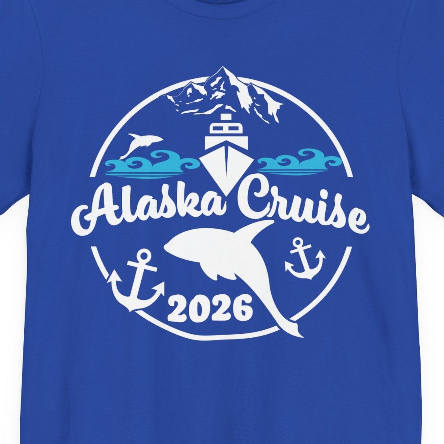 Alaska Cruise 2026 Shirt Premium T-Shirt – True Royal – Alaska Cruise Shirts Close Up