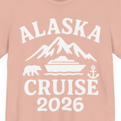 Alaska Cruise 2026 Shirt Premium T-Shirt – Peach – Alaska Cruise Shirts Close Up