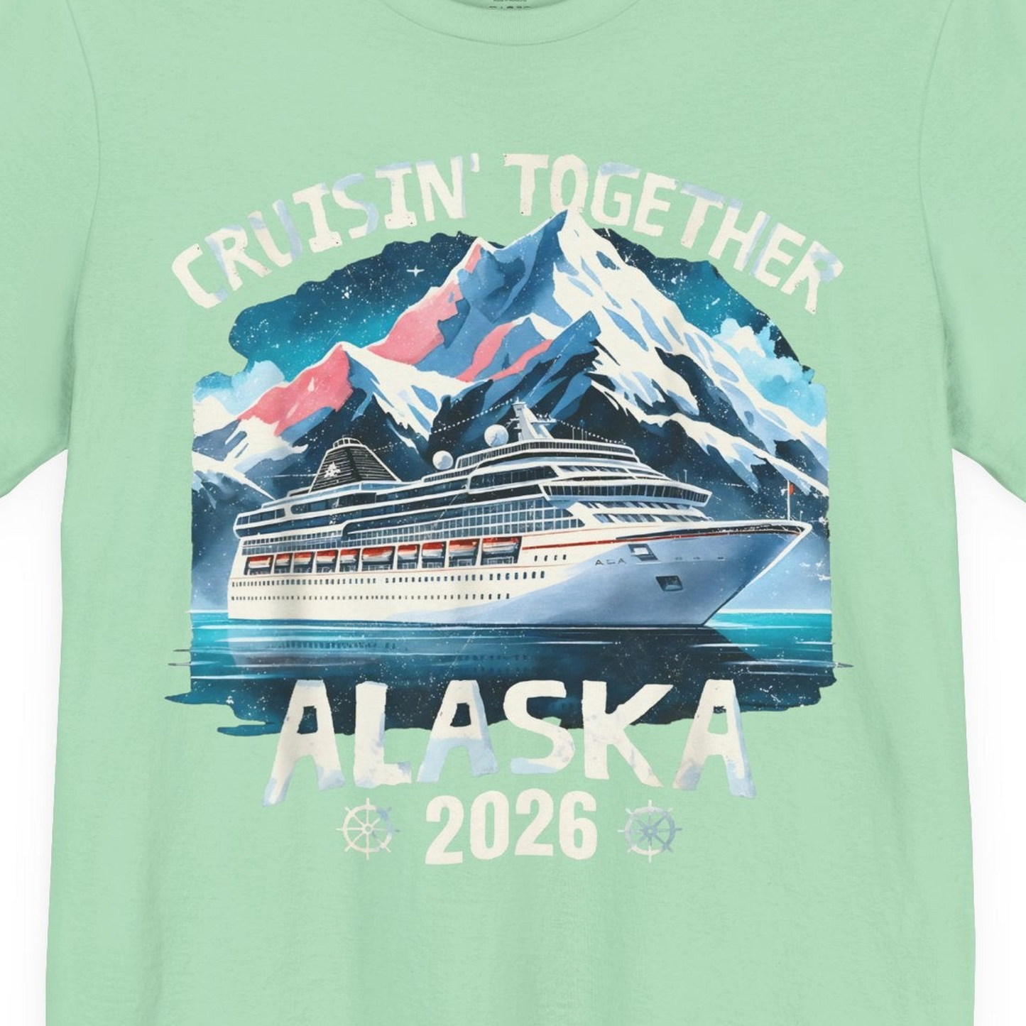 Alaska Cruise 2026 Shirt Premium T-Shirt – Mint – Alaska Cruise Shirts Close Up