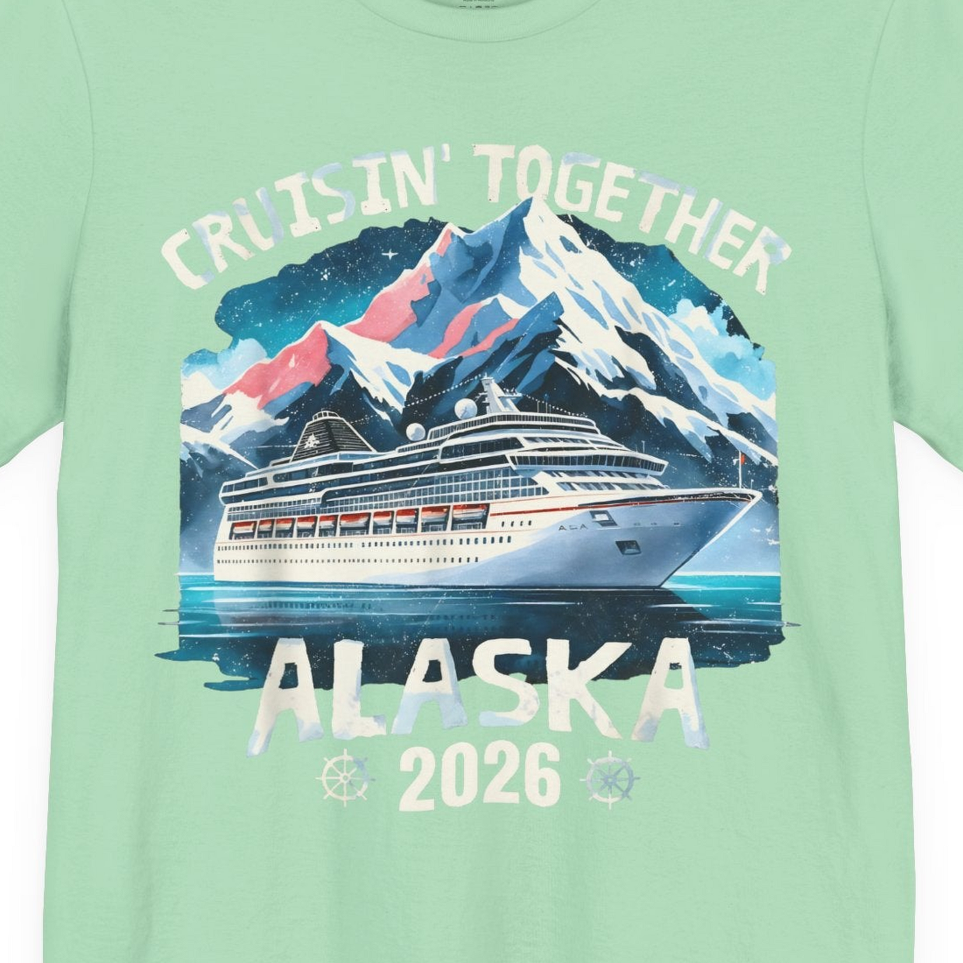 Alaska Cruise 2026 Shirt Premium T-Shirt – Mint – Alaska Cruise Shirts Close Up