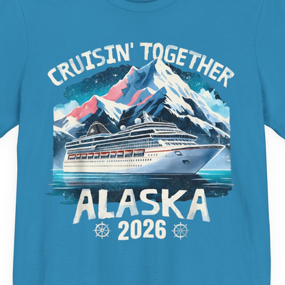Alaska Cruise 2026 Shirt Premium T-Shirt – Aqua – Alaska Cruise Shirts Close Up