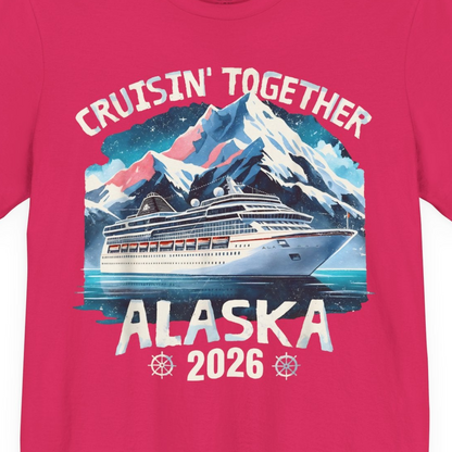 Alaska Cruise 2026 Shirt Premium T-Shirt – Fuchsia – Alaska Cruise Shirts Close Up