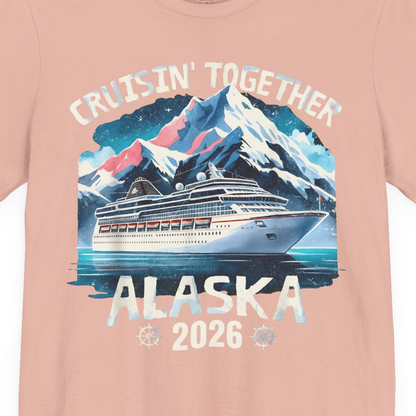 Alaska Cruise 2026 Shirt Premium T-Shirt – Peach – Alaska Cruise Shirts Close Up