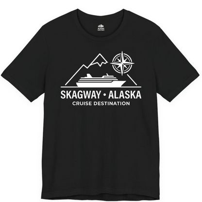 Skagway Alaska Cruise Shirt Premium T-Shirt – Black – Alaska Cruise Shirts Close Up