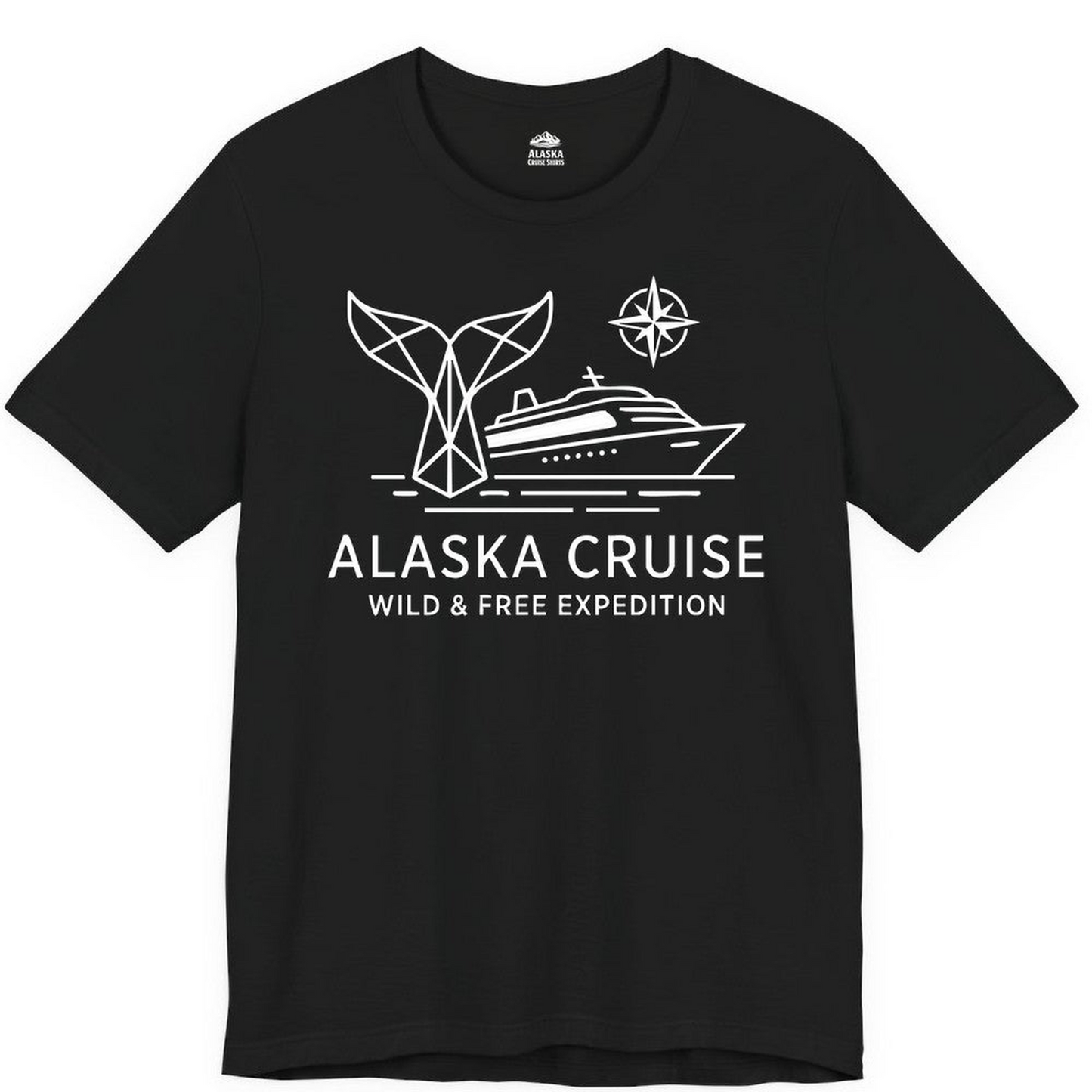 Alaska Cruise Shirt Premium T-Shirt – Black – Alaska Cruise Shirts Close Up