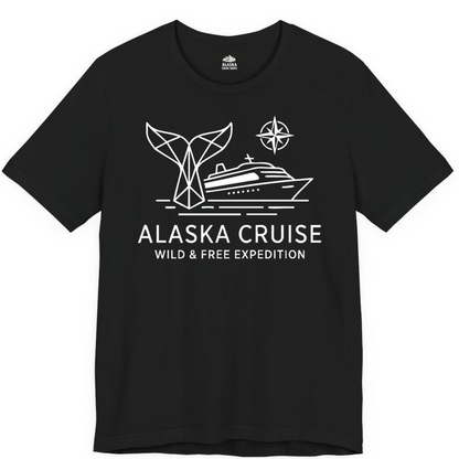 Alaska Cruise Shirt Premium T-Shirt – Black – Alaska Cruise Shirts Close Up