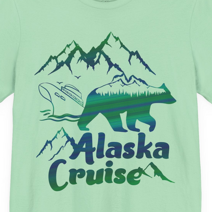 Alaska Cruise Bear Mountains Silhouette Shirt Premium T-Shirt – Mint – Alaska Cruise Shirts Close Up