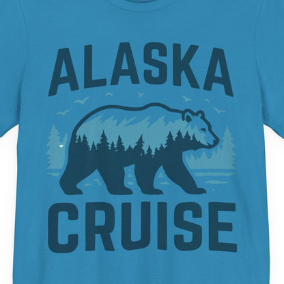 Alaska Cruise Shirt Bear Silhouette Forest Wildlife Nature Tee — Premium Tee Premium T-Shirt – Aqua – Alaska Cruise Shirts Close Up