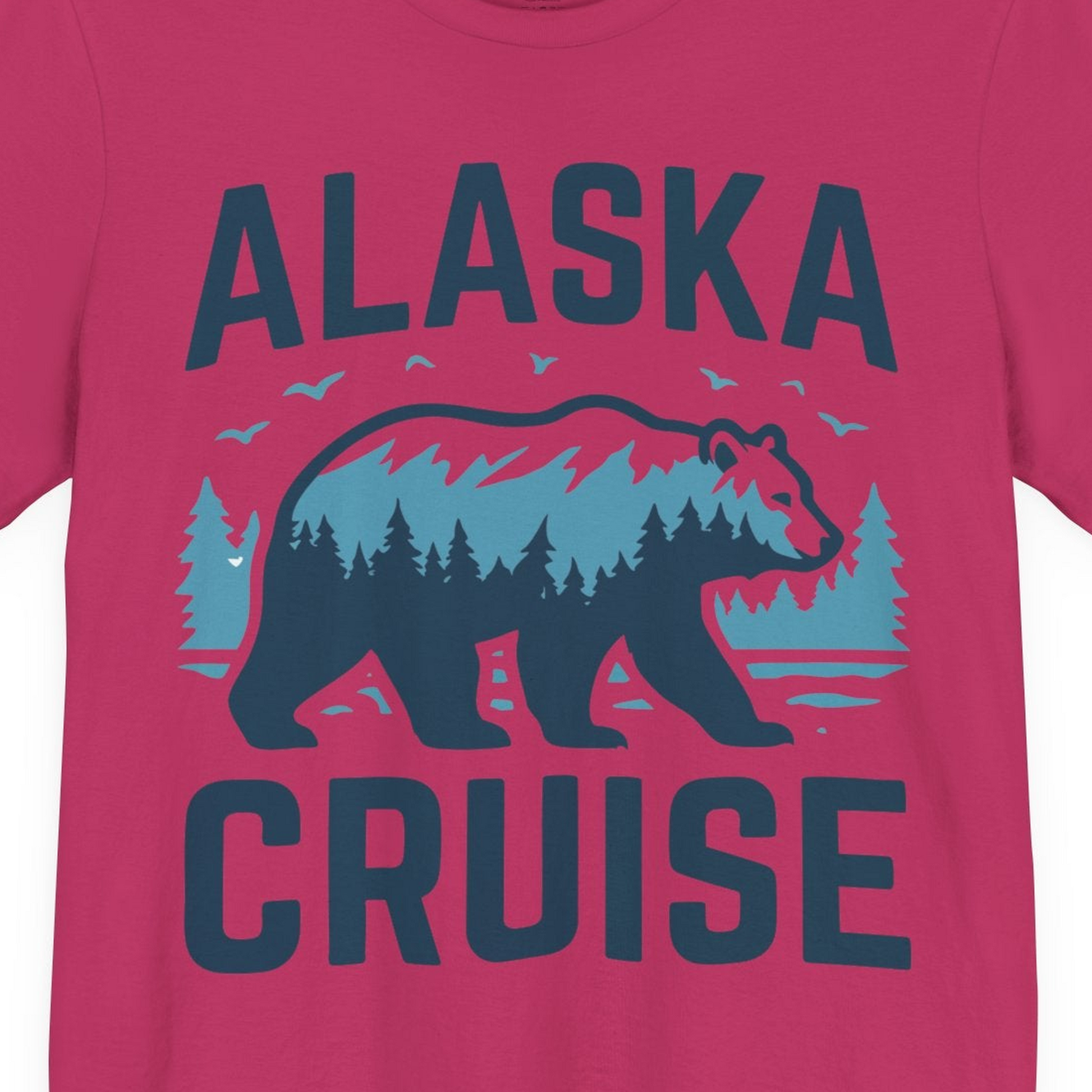 Alaska Cruise Shirt Bear Silhouette Forest Wildlife Nature Tee — Premium Tee Premium T-Shirt – Berry – Alaska Cruise Shirts Close Up