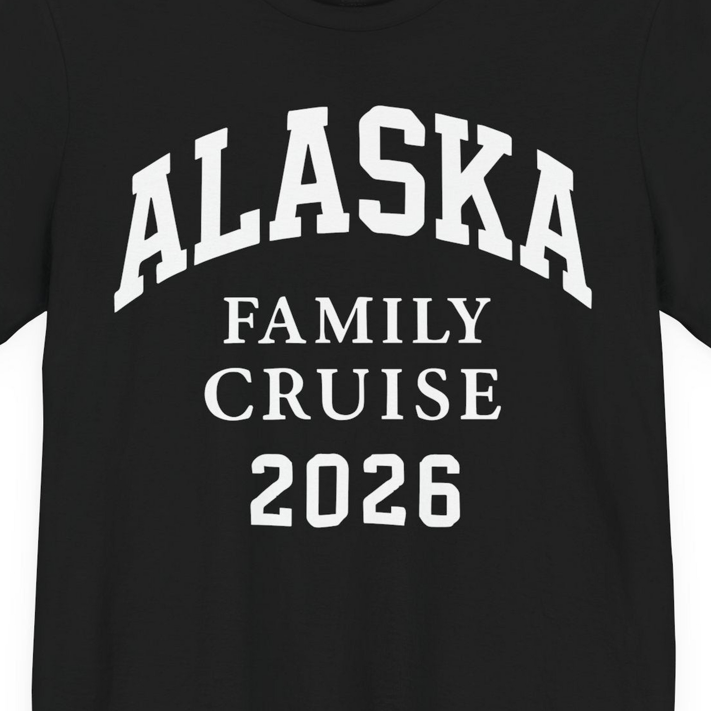 Alaska Family Cruise 2026 Matching Vacation Shirt for Groups — Premium Tee Premium T-Shirt – Black – Alaska Cruise Shirts Close Up