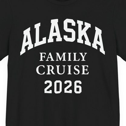 Alaska Family Cruise 2026 Matching Vacation Shirt for Groups — Premium Tee Premium T-Shirt – Black – Alaska Cruise Shirts Close Up
