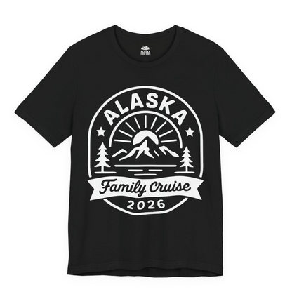 Alaska Family Cruise 2026 Mountain Nature Adventure Shirt — Premium Tee Premium T-Shirt – Black – Alaska Cruise Shirts Close Up