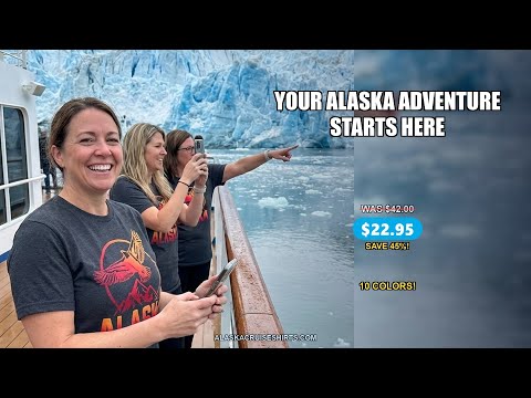 Alaska Eagle Mountains Graphic Shirt - Sunset Bold Adventure Nature Tee — T-Shirt - Video Demo
