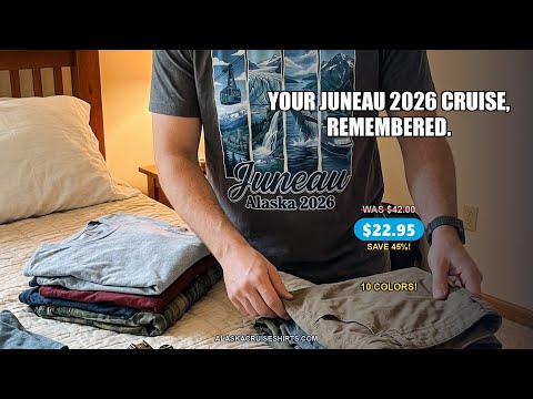 Juneau Alaska 2026 Cruise and Nature Souvenir Shirt — T-Shirt - Video Demo