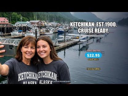 Ketchikan Alaska Collegiate Style Est 1900 Vintage Tee Shirt — T-Shirt - Video Demo