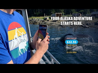 Retro Alaska Moose Silhouette Shirt - Denali Mountain Outdoor Tee — T-Shirt - Video Demo