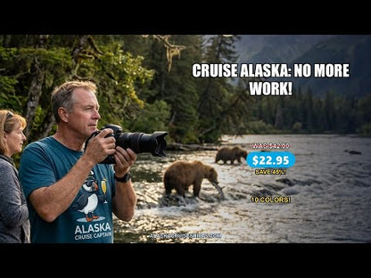 Funny Puffin Captain Alaska Cruise Shirt - No More Work Cartoon Tee — T-Shirt - Video Demo