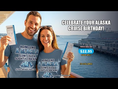 Aging Like A Glacier Alaska Birthday Cruise 2026 Shirt — T-Shirt - Video Demo