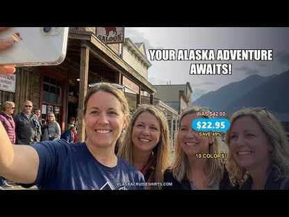 Skagway Alaska Cruise Shirt - Mountains Ship Compass Line Art Tee — T-Shirt - Video Demo