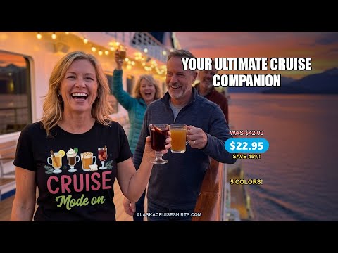 Cruise Mode On Shirt - Fun Holiday Drinks and Winter Cruise Vibes — T-Shirt - Video Demo