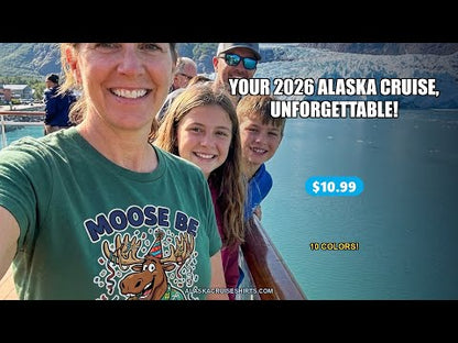 Funny Moose Alaska Cruise Birthday Shirt for 2026 Celebration — T-Shirt - Video Demo
