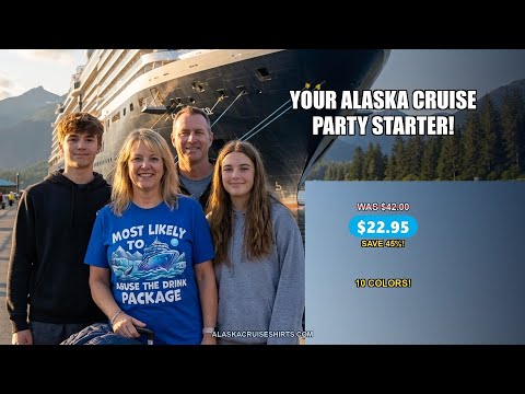 Funny Alaska Cruise Shirt - Most Likely to Abuse the Drink Package Tee — T-Shirt - Video Demo