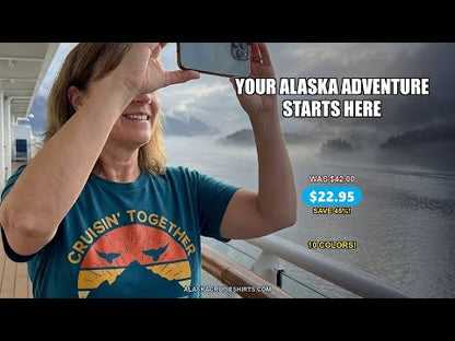 Retro Alaska Cruise Shirt - Mountains Birds Distressed Sunset Tee — T-Shirt - Video Demo
