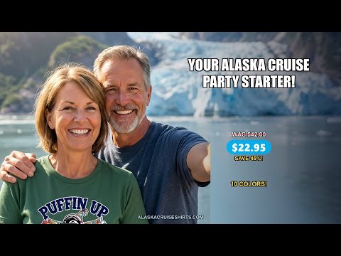 Funny Puffin DJ Birthday Party Alaska Cruise 2026 Shirt — T-Shirt - Video Demo