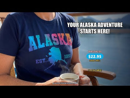 Retro Alaska Est 1959 Shirt - Bold Collegiate Map Gradient Design — T-Shirt - Video Demo