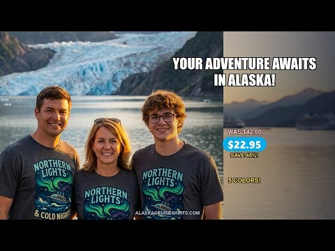 Northern Lights Alaska Cruise Ship Night Adventure Travel Shirt — T-Shirt - Video Demo