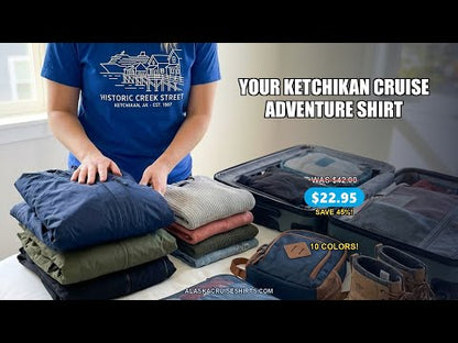 Ketchikan Creek Street Alaska Waterfront and Cruise Ship Shirt — T-Shirt - Video Demo