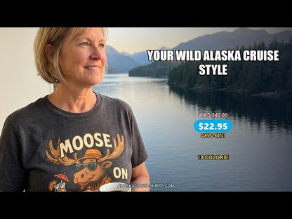 Moose On The Loose Funny Tropical Cartoon Vacation Shirt — T-Shirt - Video Demo