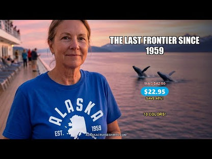 Vintage Alaska State Outline Est 1959 Retro Collegiate Shirt — T-Shirt - Video Demo