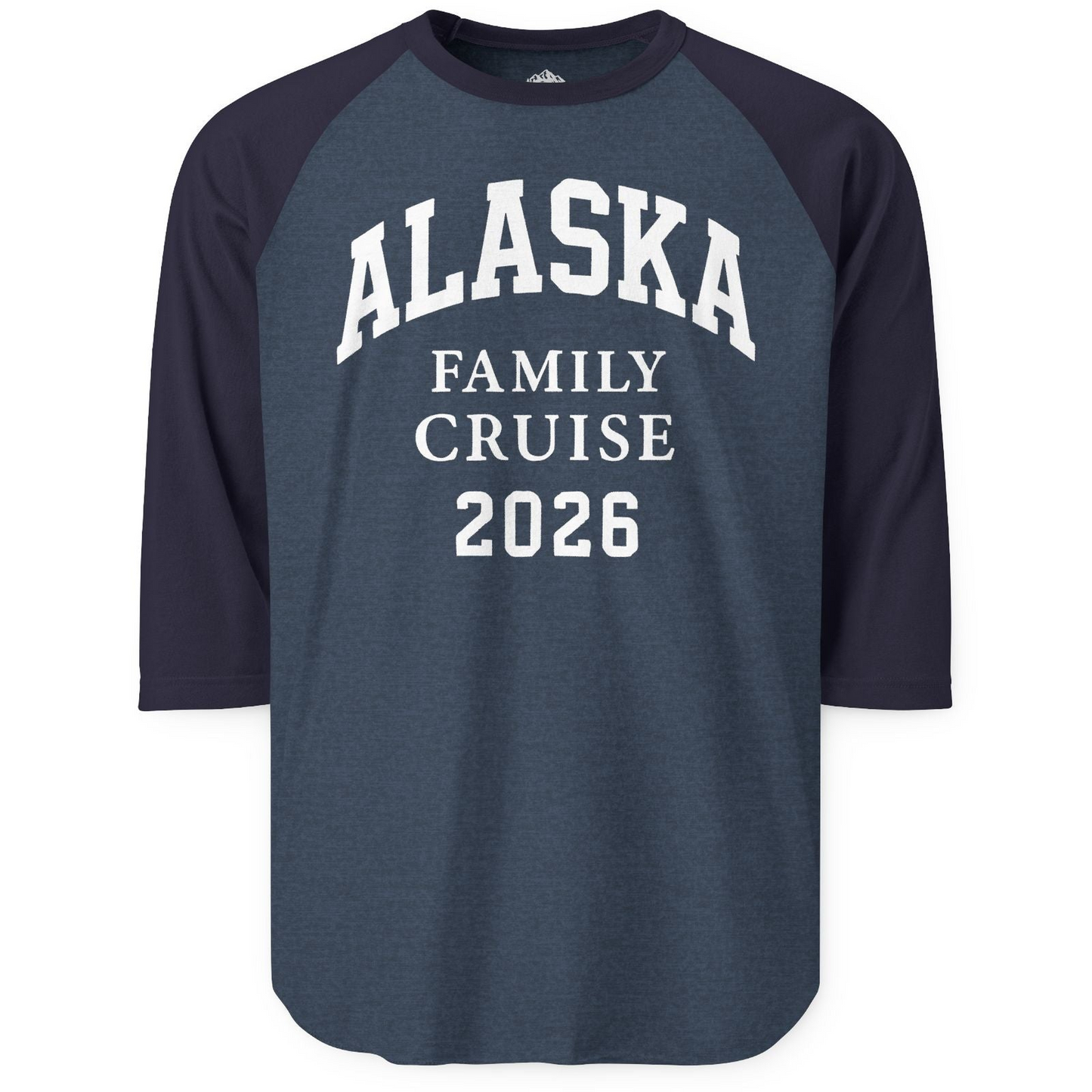 Alaska Family Cruise 2026 Matching Vacation Shirt for Groups — 3/4 Sleeve 3/4 Sleeve Raglan Shirt – Alaska Cruise Shirts