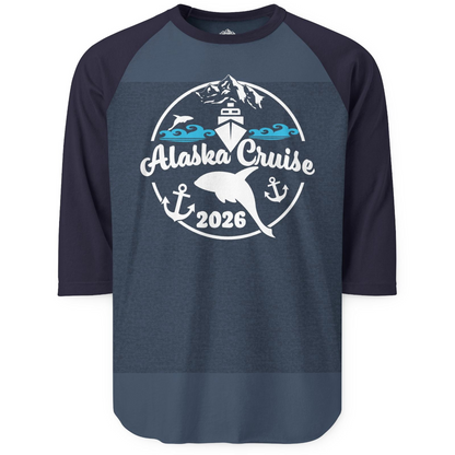 Alaska Cruise 2026 Shirt 3/4 Sleeve Raglan Shirt – Alaska Cruise Shirts