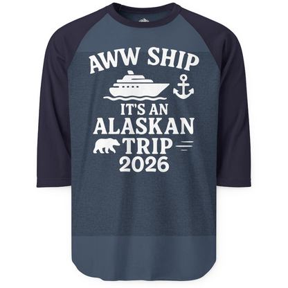 Alaska Cruise Shirt 3/4 Sleeve Raglan Shirt – Alaska Cruise Shirts