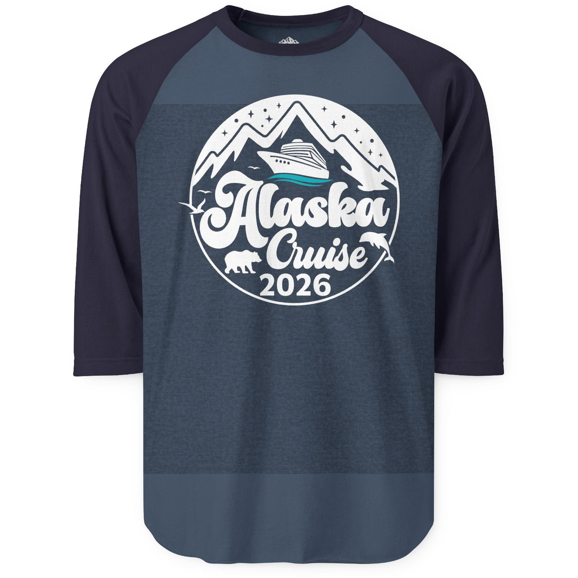 Alaska Cruise 2026 Shirt 3/4 Sleeve Raglan Shirt – Alaska Cruise Shirts