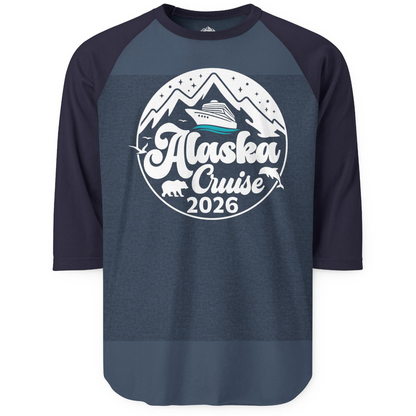 Alaska Cruise 2026 Shirt 3/4 Sleeve Raglan Shirt – Alaska Cruise Shirts