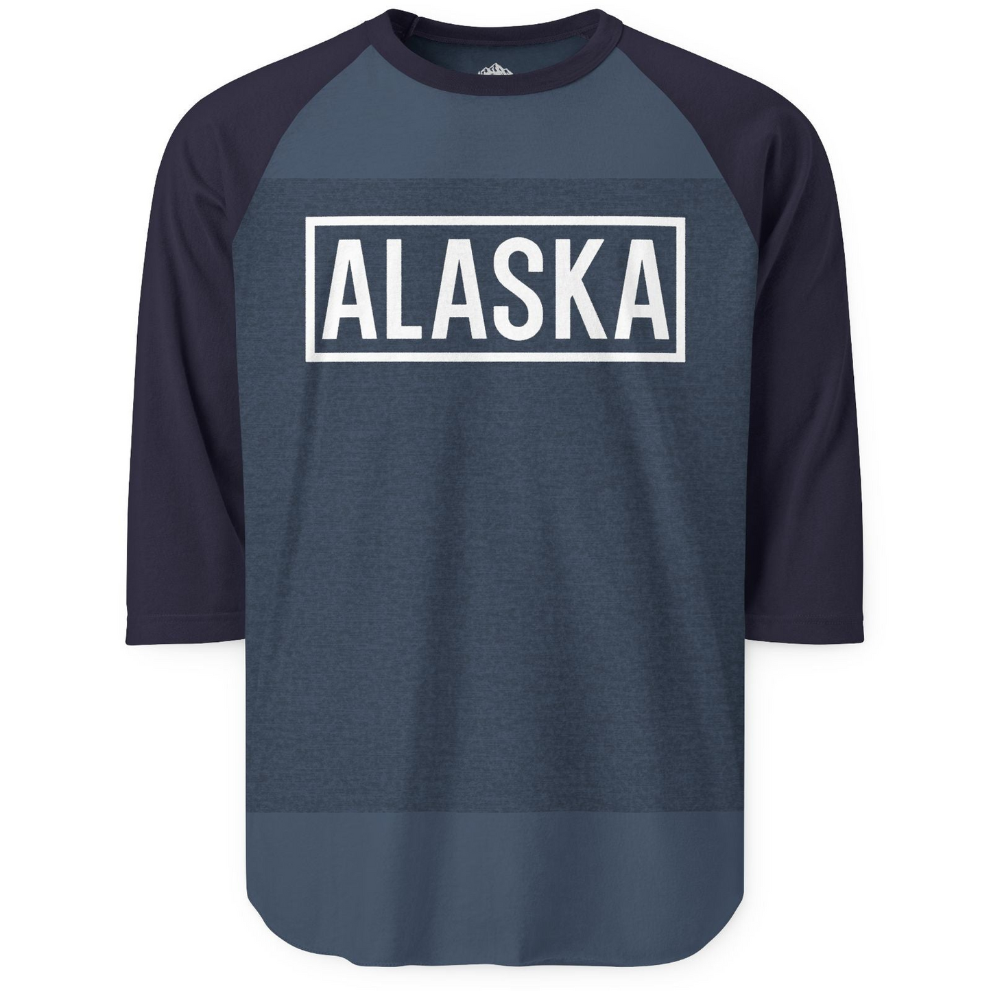 Alaska Bold Text Minimalist Monochrome Graphic Shirt for Travelers — 3/4 Sleeve 3/4 Sleeve Raglan Shirt – Alaska Cruise Shirts