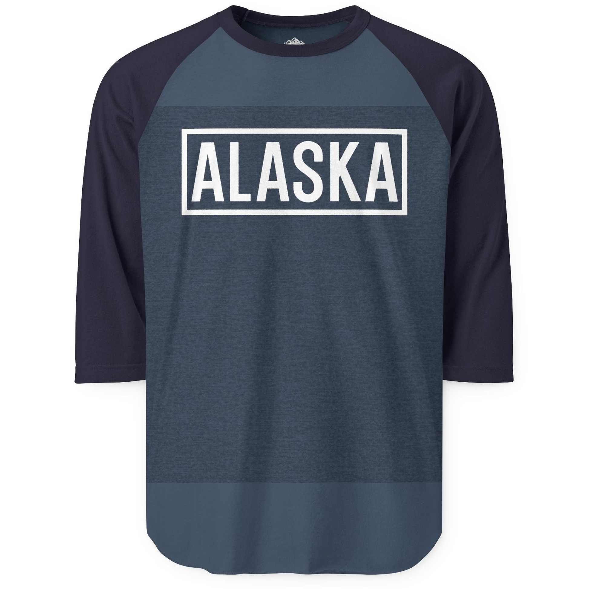 Alaska Bold Text Minimalist Monochrome Graphic Shirt for Travelers — 3/4 Sleeve 3/4 Sleeve Raglan Shirt – Alaska Cruise Shirts